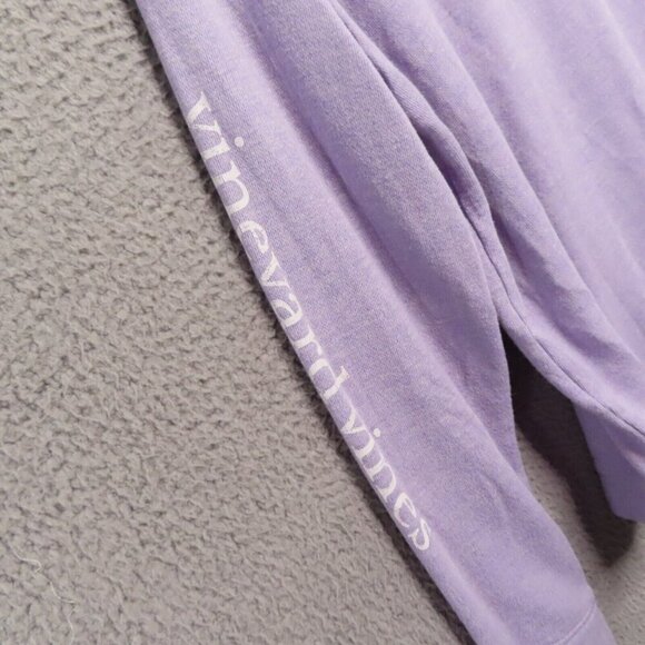 Vineyard Vines Sweatshirt Small Purple Cowl Neck Thumbholes Distressed Pullover - Picture 5 of 10